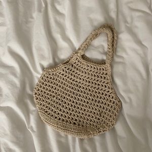 Tan mini knit bag